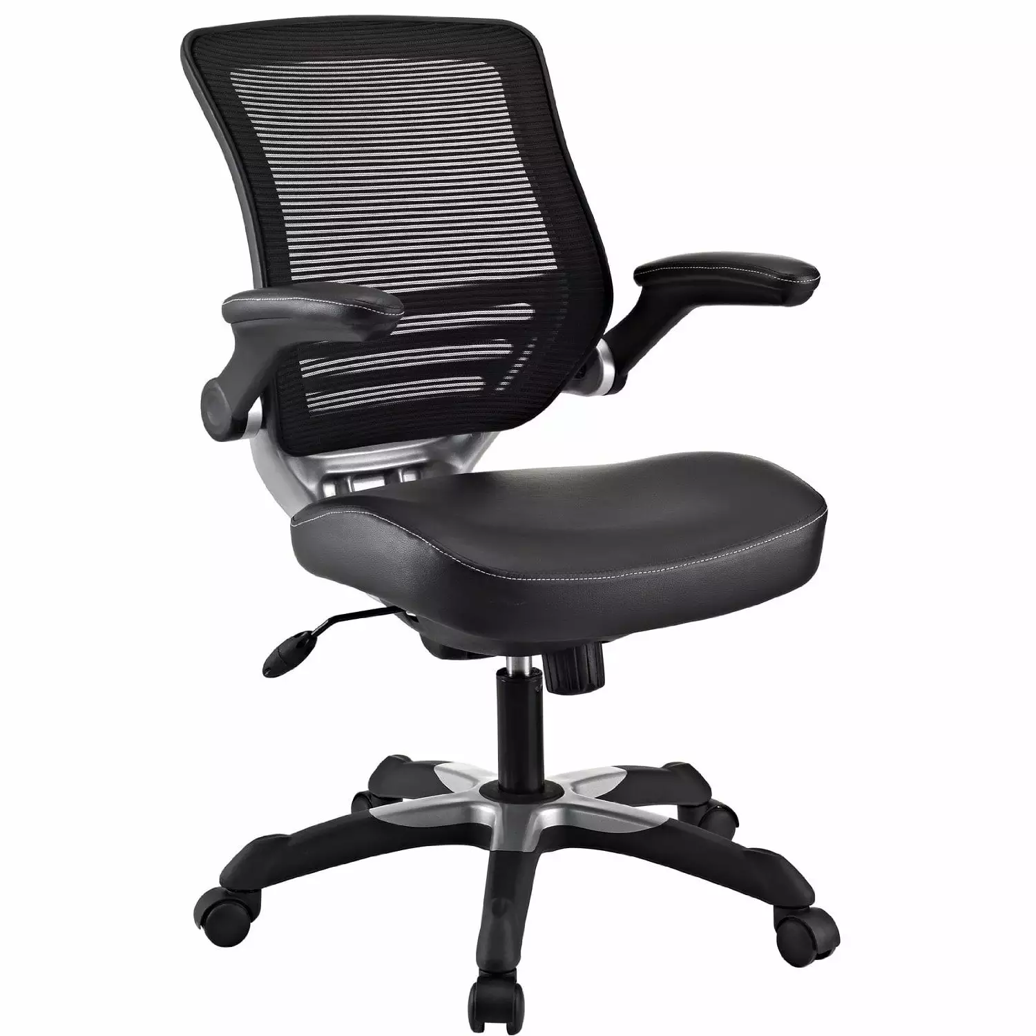 Modern Black Mesh Back Ergonomic Office Chair Flip-Up Arms Fast Furnishing
