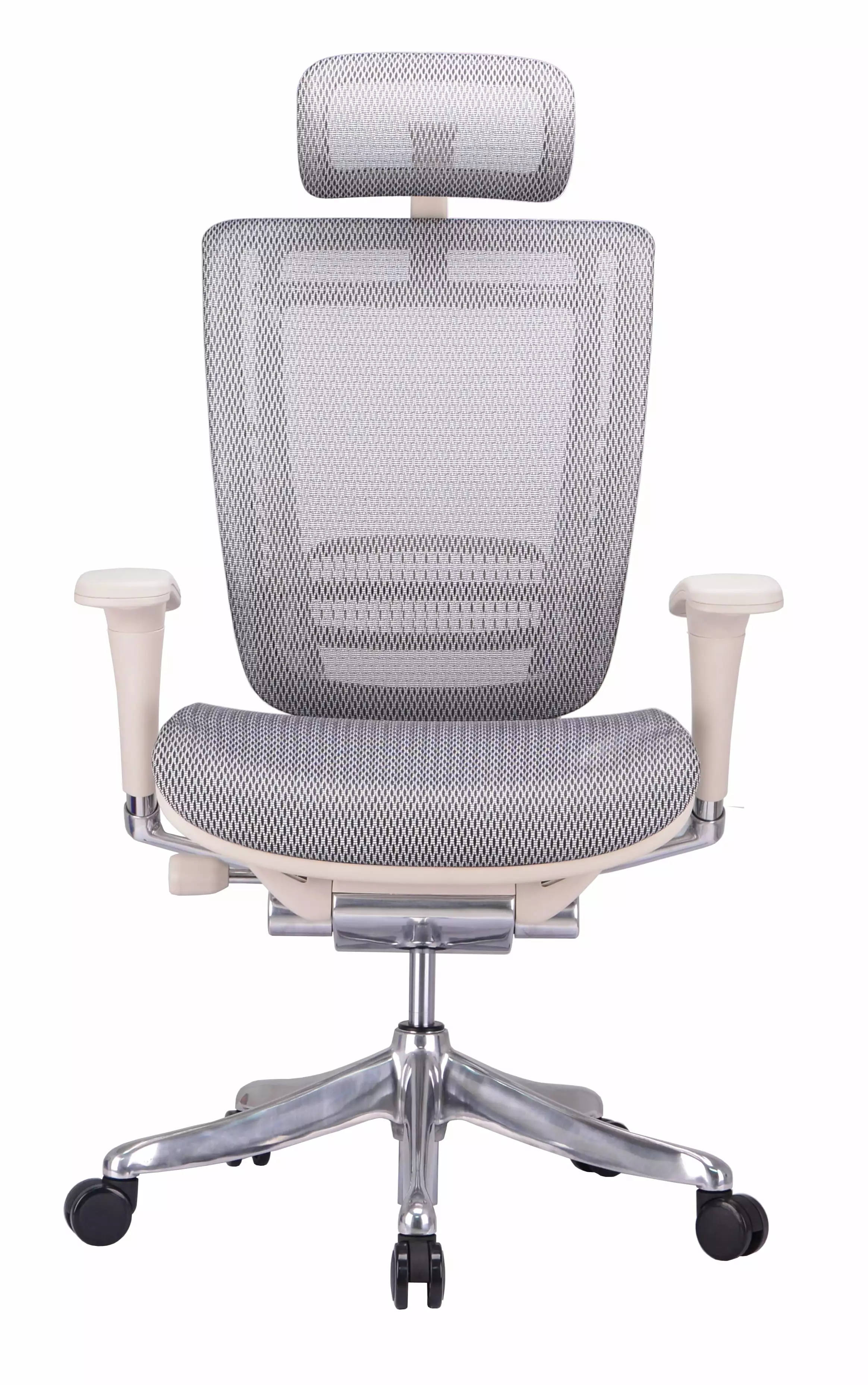 GM Seating Enklave XL Gray Mesh Executive Hi Swivel Chair Chrome Base Headrest