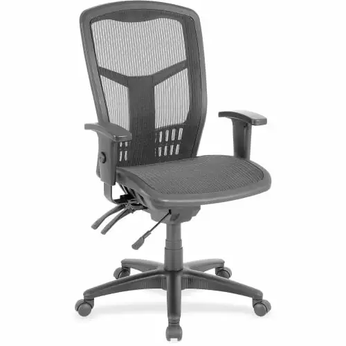 Lorell Executive Mesh High-Back Chair Black Mesh Seat Steel Plastic Frame 28.5 Width x 28.5 Depth