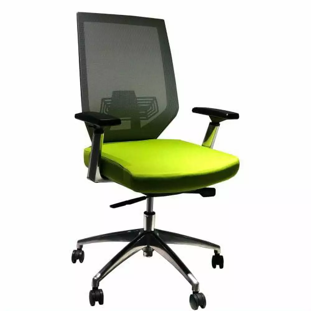 Adjustable Mesh Back Ergonomic Office Swivel Chair Padded Seat - Green and Gray Super Dope