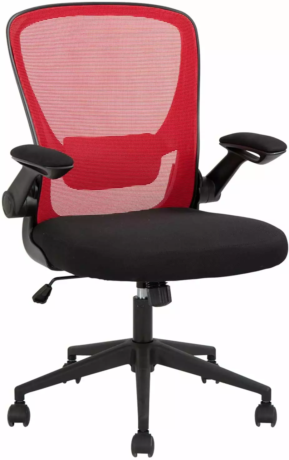 Ergonomic Modern Executive Mesh Chair Lumbar Support and Adjustable Flip-Up Armrests - Red Office Chair TRAHOO