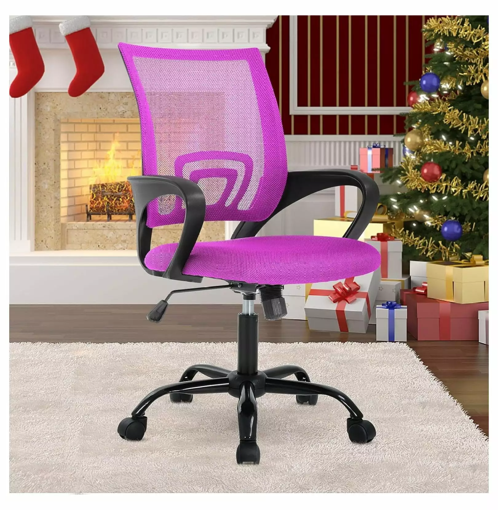 Home Office Mesh Chair Ergonomic Computer Desk Chair Lumbar Support Adjustable Height DieJedXi