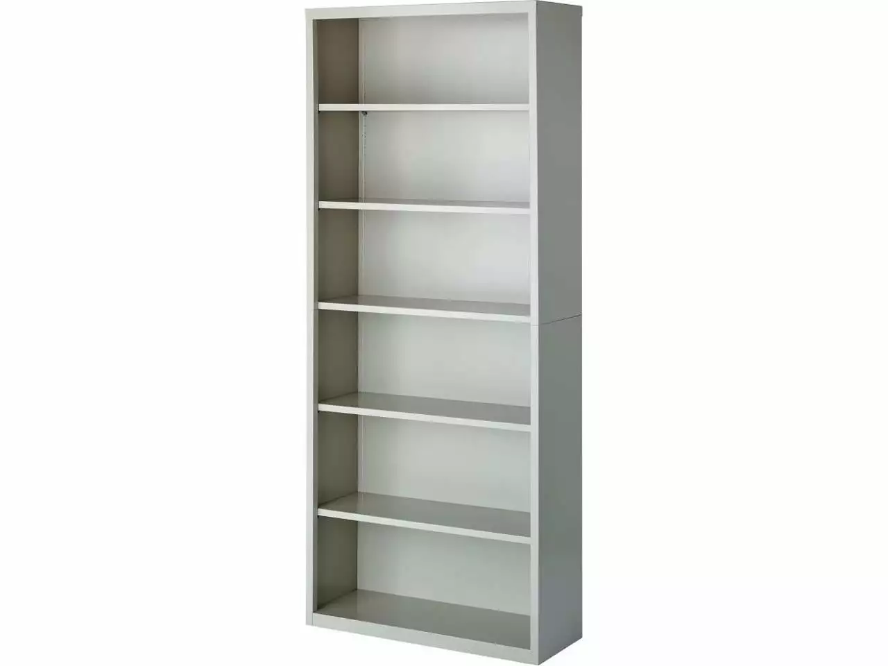 Lorell Steel Bookcase 6-Shelf 34-1/2x13x82 Light Gray