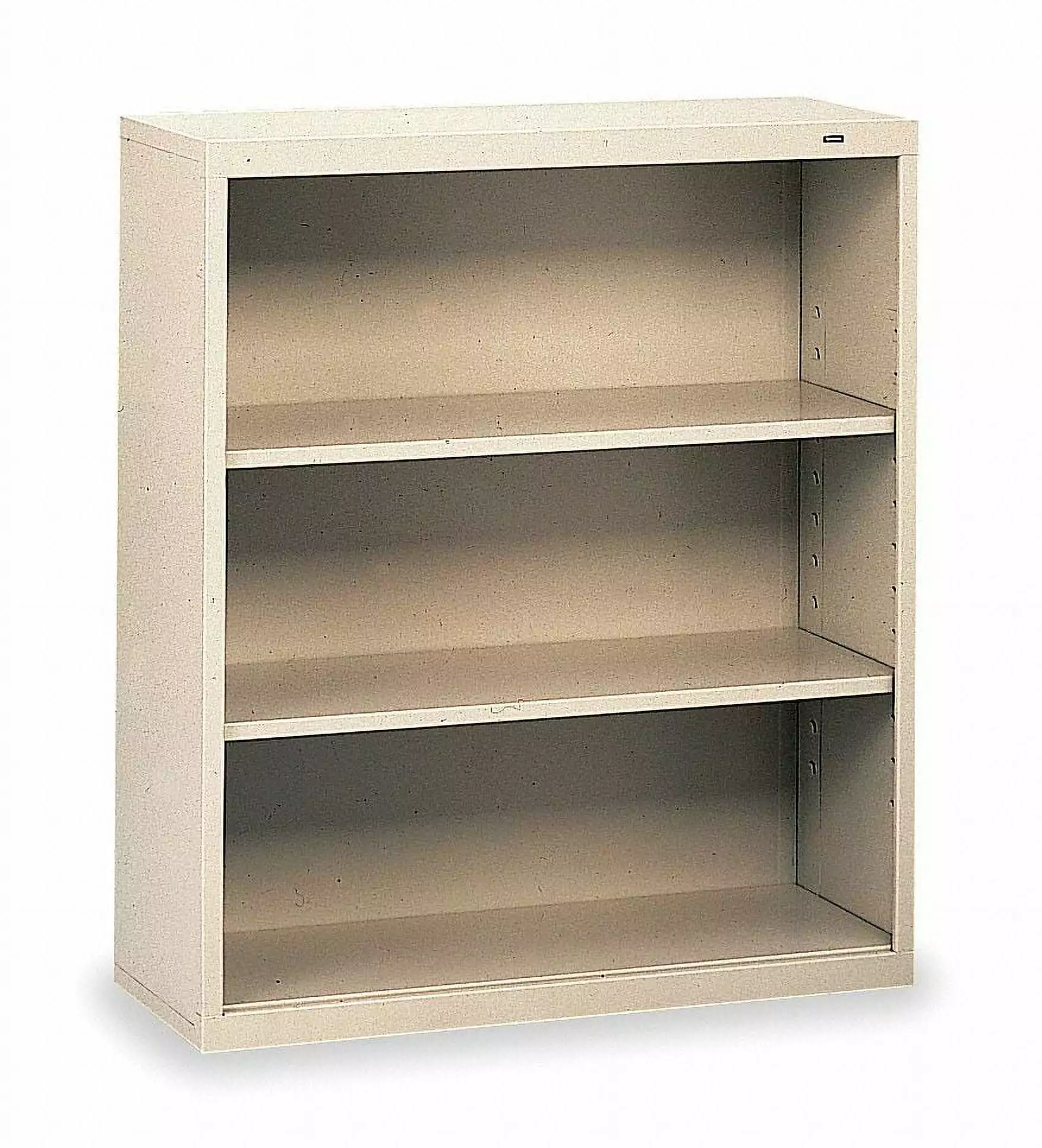Tennsco Welded Steel Bookcase 40in 3 Shelf Putty - Industrial Storage