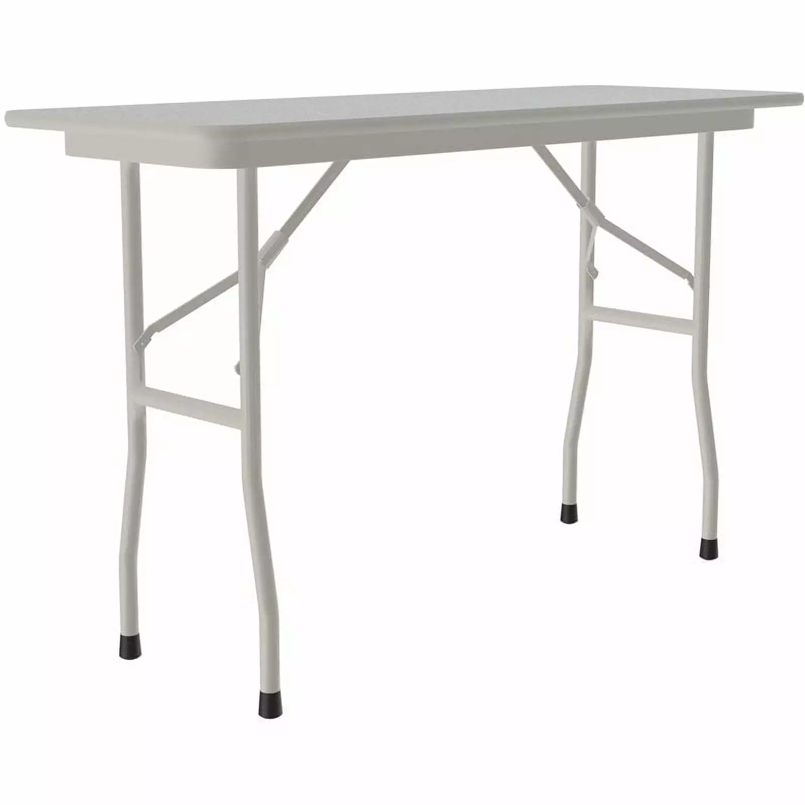Pemberly Row 18W x 48D Metal & Wood Folding Table Gray Granite