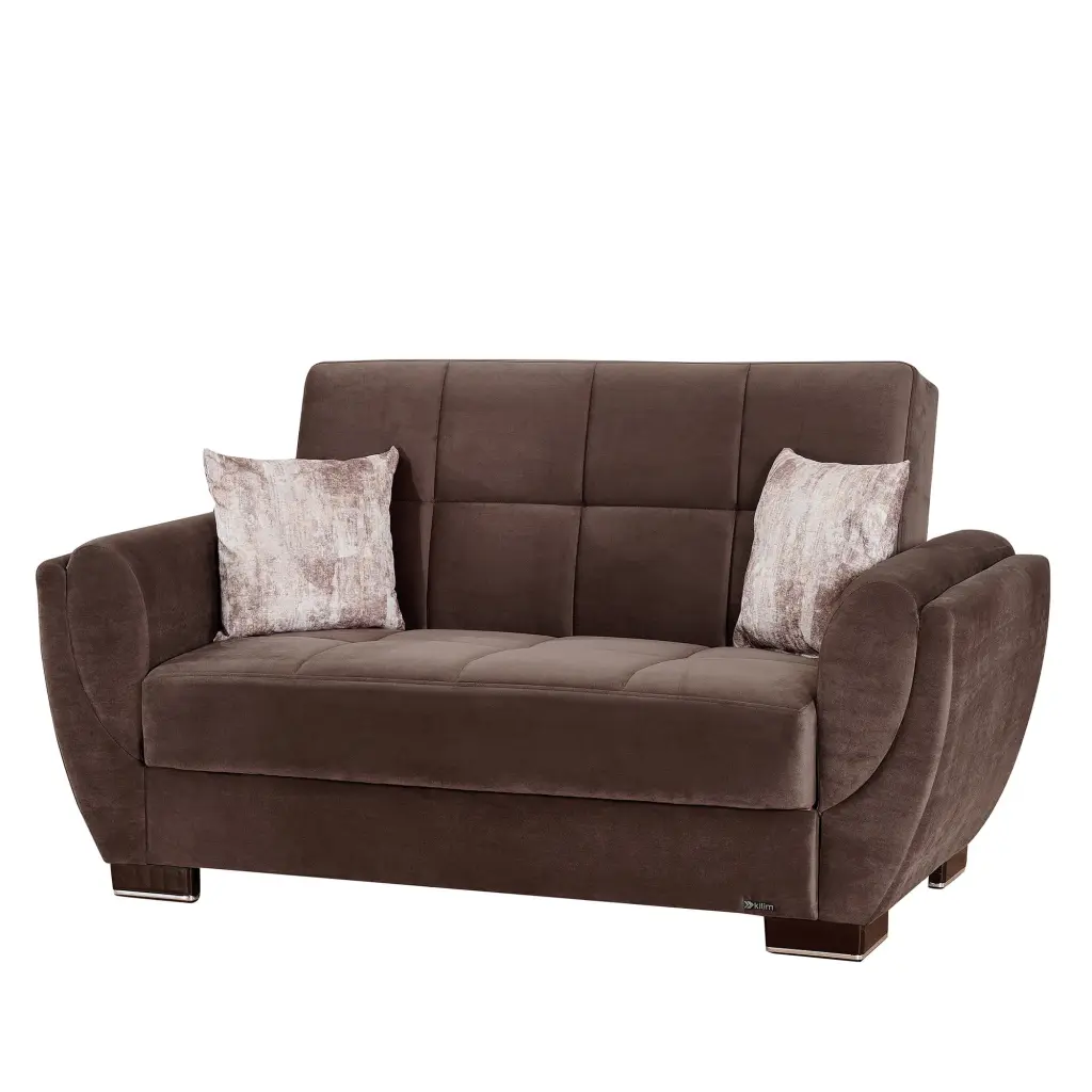 AIR ARMADA Loveseat 108 Brown Microfiber Comfortable Seating Ottomanson