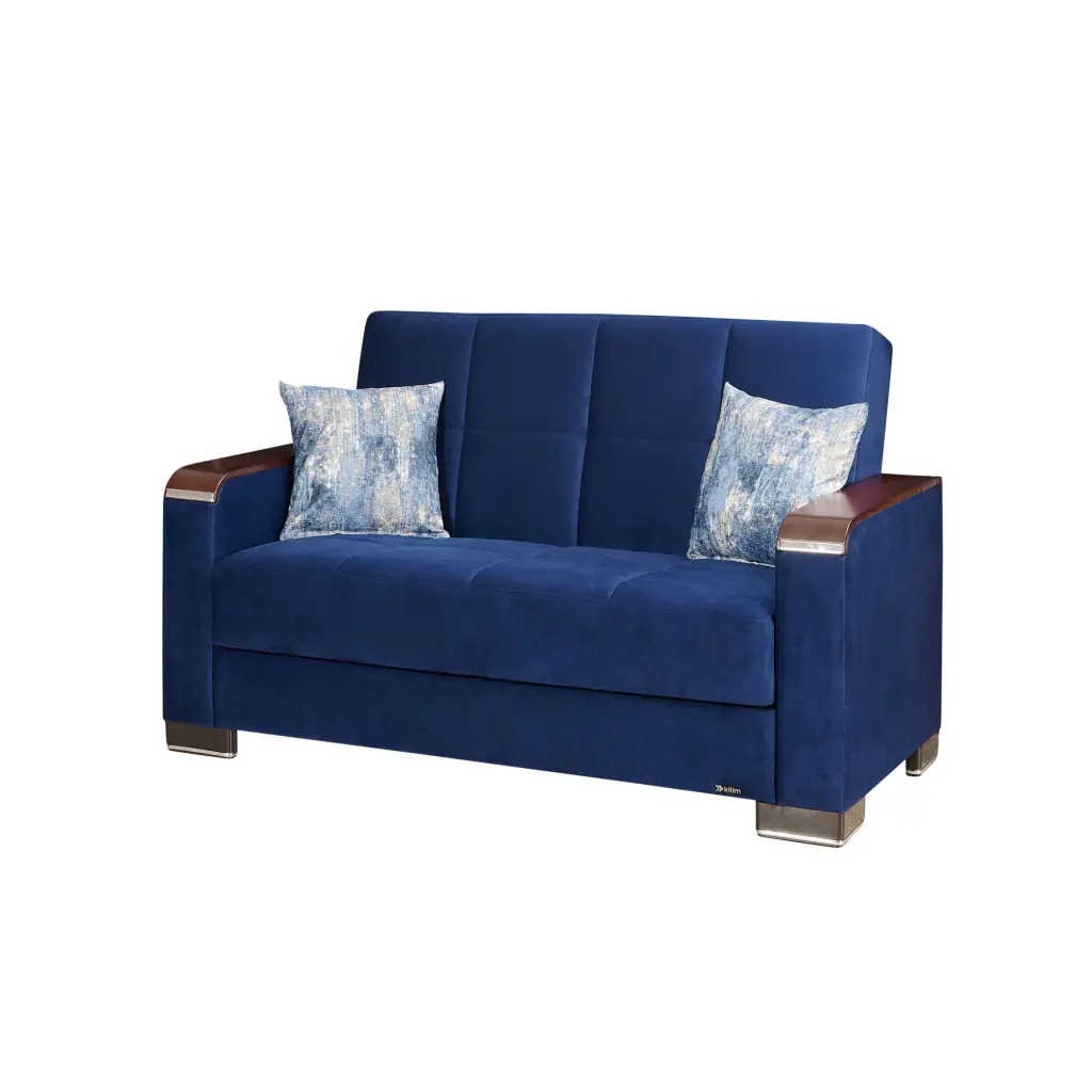 ARMADA X Loveseat 304 Blue Microfiber Stylish Living Room Ottomanson