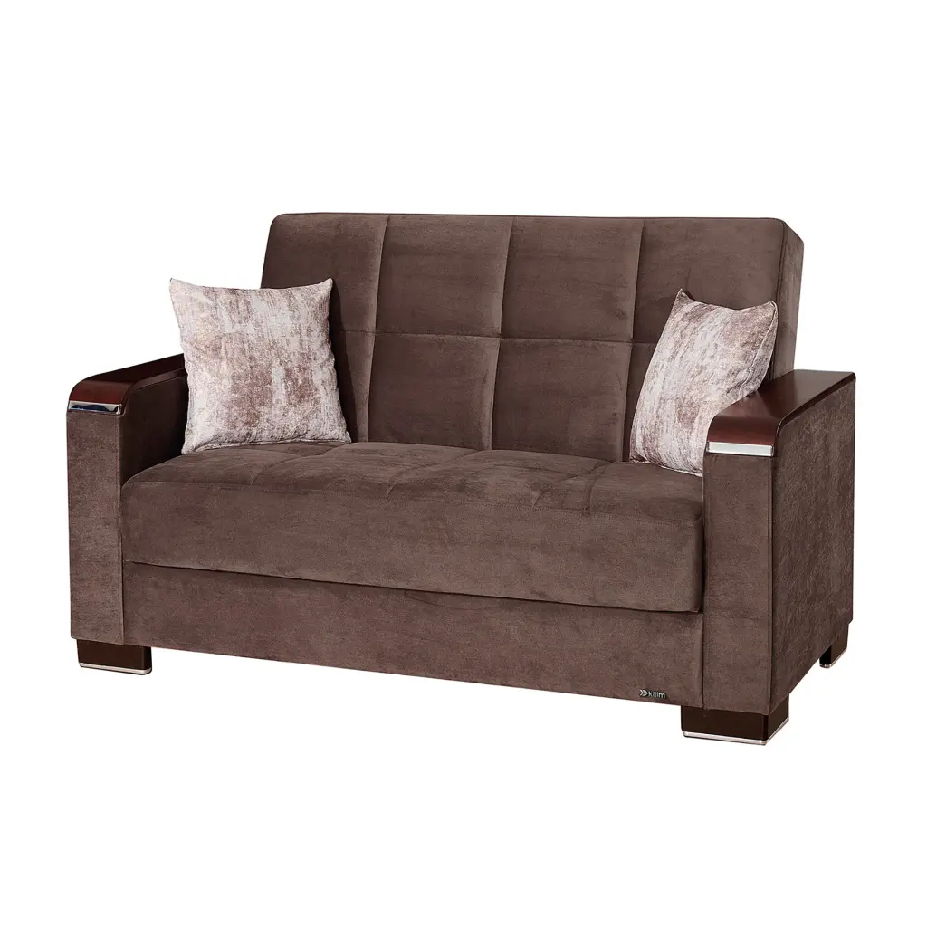 ARMADA X Loveseat 308 Brown Microfiber Cozy Living Room Ottomanson