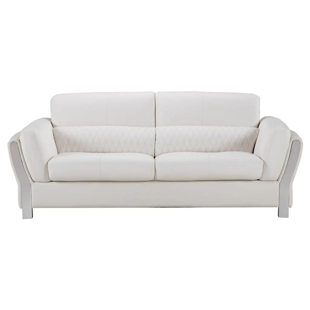 AE690 White Microfiber Leather Sofa American Eagle Furniture