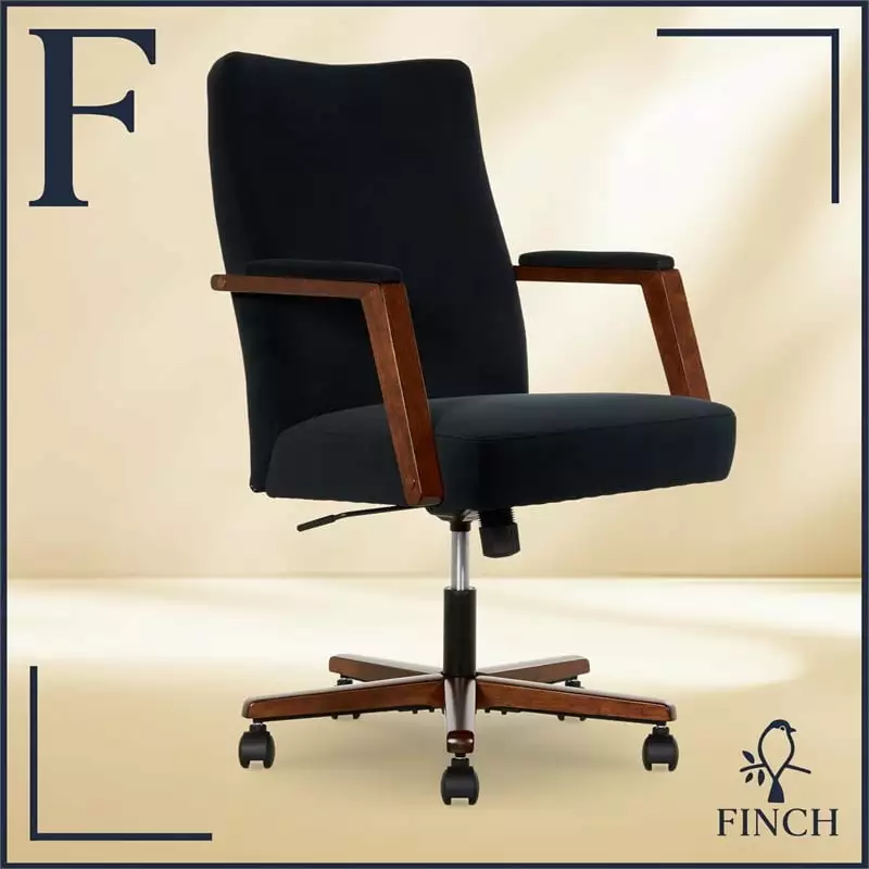 Finch Neo One Ergonomic Mid Back Office Chair Soft Velvet Upholstery Black