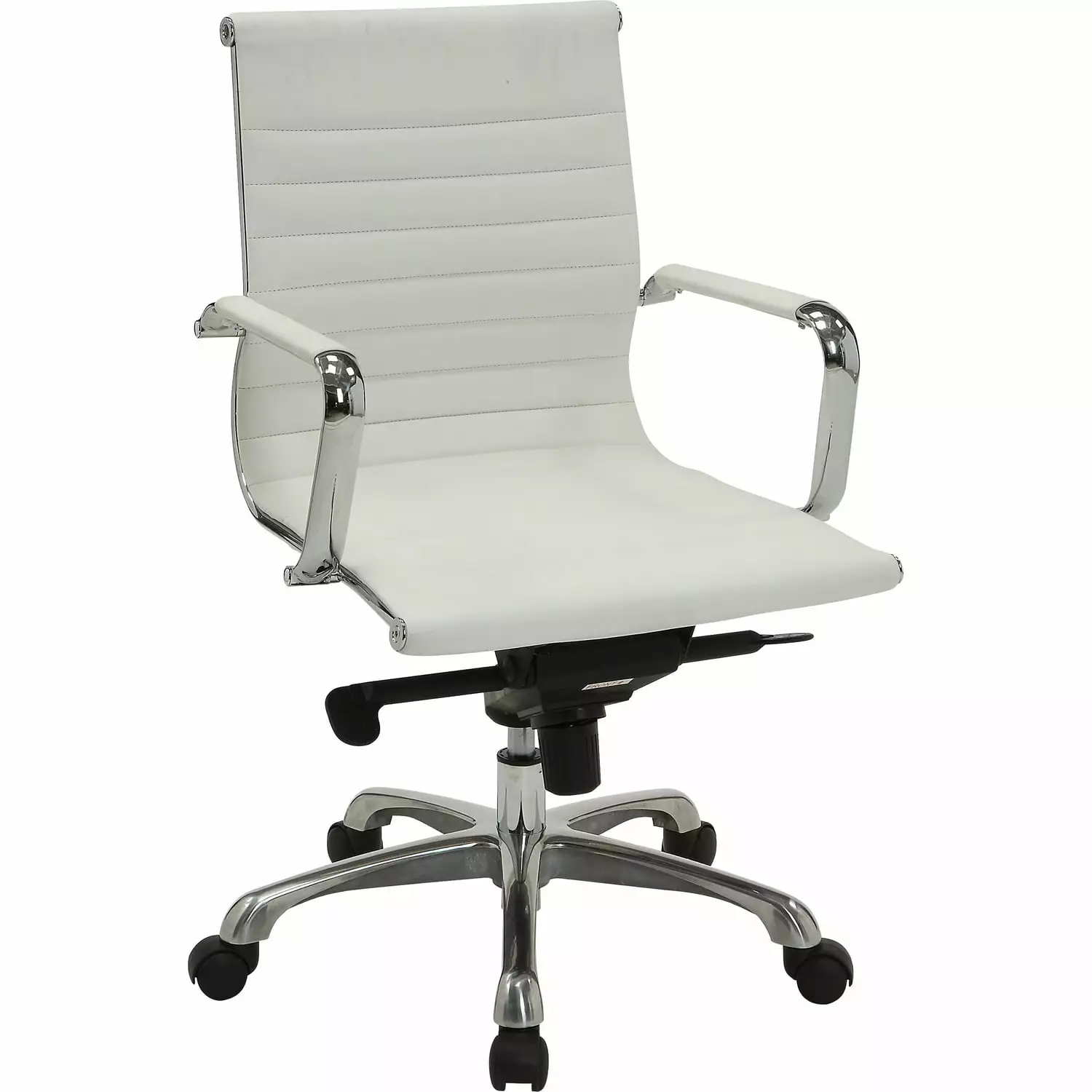 Lorell Modern Mid Back Chair White Ergonomic Office Desk Chair