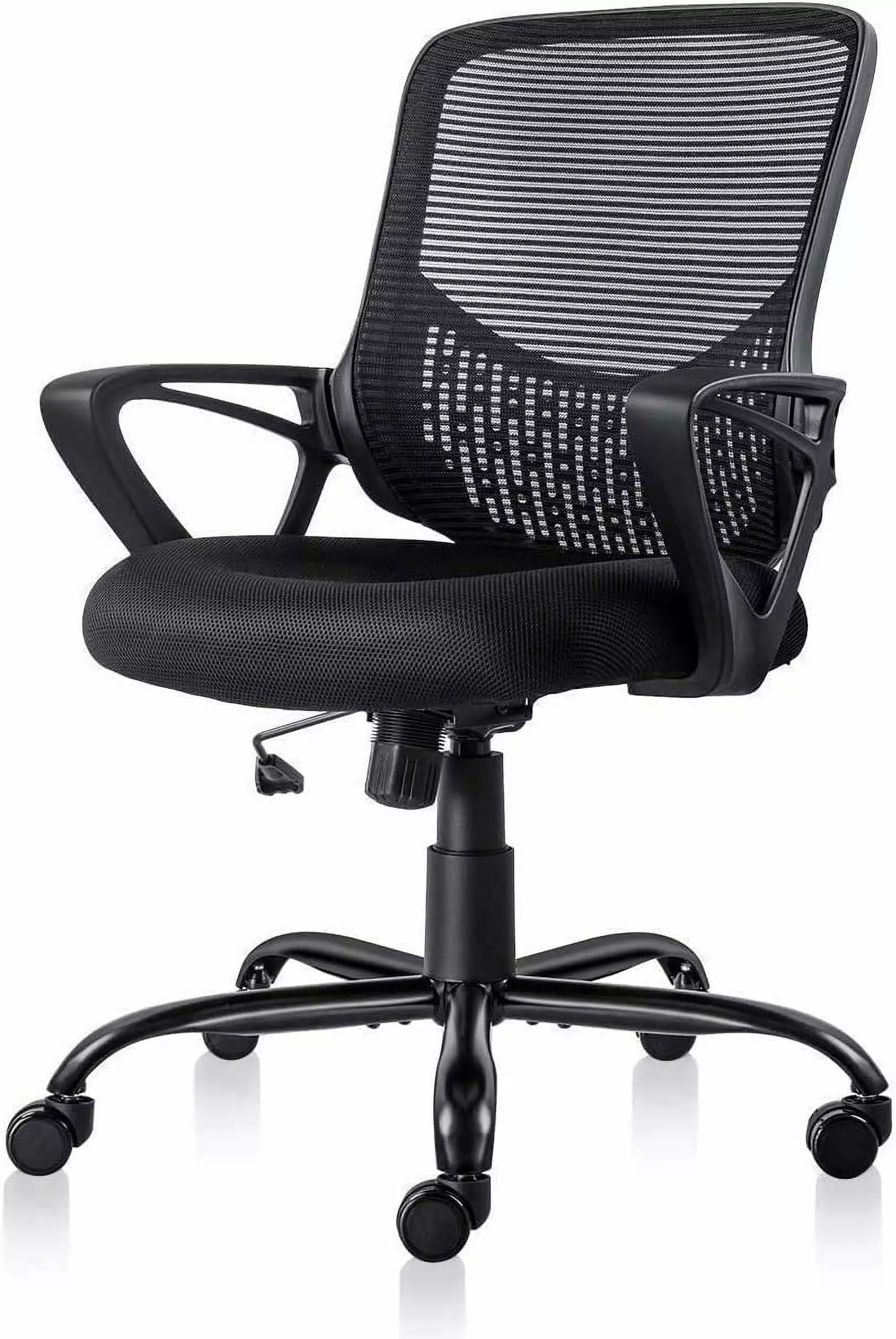Office Chair Ergonomic Computer Desk Chair Mesh Mid Back Height Adjustable Swivel Chair Armrest TRAHOO
