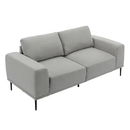 Large 74.8 Inch Linen Fabric Loveseat Couch Mid-Century Modern Upholstered Accent Couches Living Room Hypeshops