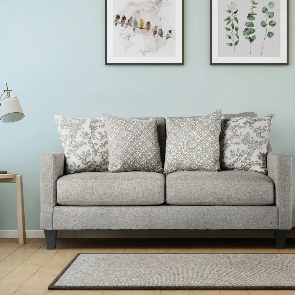 Furniture America Buff Mid-century Modern Grey Fabric Upholstered Loveseat