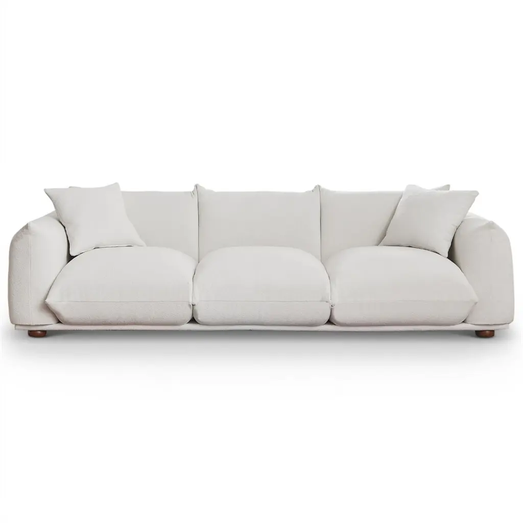 Arter Mid-Century Modern Living Room Luxury Boucle Fabric Couch Cream - Retro Style Sofa Ashcroft