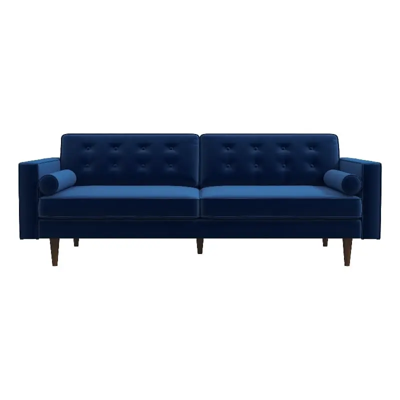 Kearney Mid Century Modern Navy Blue Velvet Living Room Couch - Stylish Furniture Piece Ashcroft
