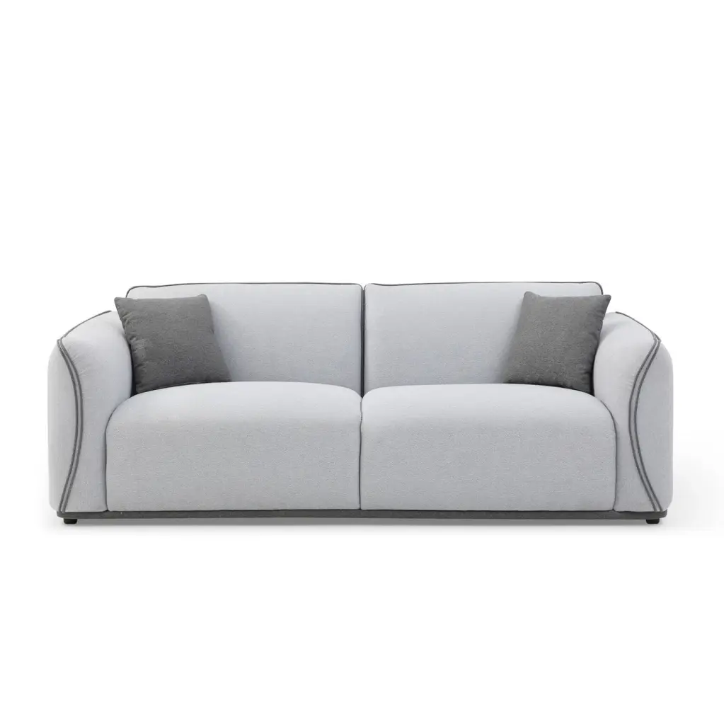 Grey Upholstered Mid-Century Style Sofa Small Spaces High-Density Foam HATNOKIL