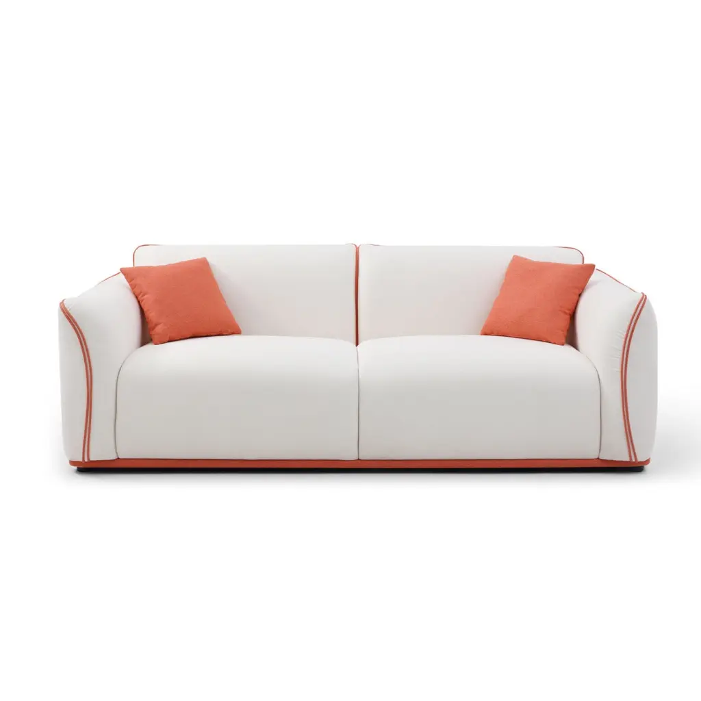 Modern Beige Upholstered Mid-Century Sofa Chic Living Rooms and Small Spaces HATNOKIL
