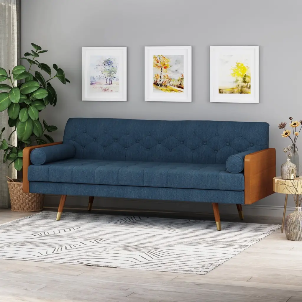 Miekor Furniture Aidan Mid-Century Modern Tufted Fabric Sofa B3A962