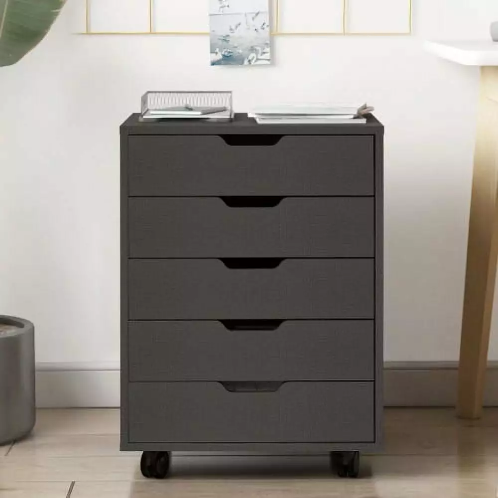 Office Pulley Movable File Cabinet Wooden Drawer Storage Low Cabinet Super Dope
