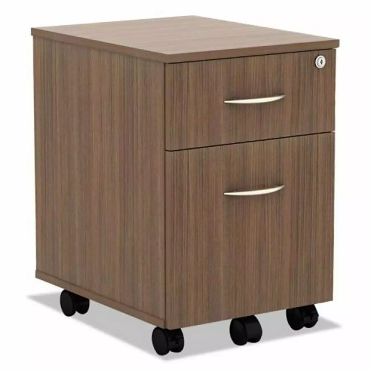 Alera AL Valencia Series Mobile Box File Pedestal Modern Walnut Alera Group