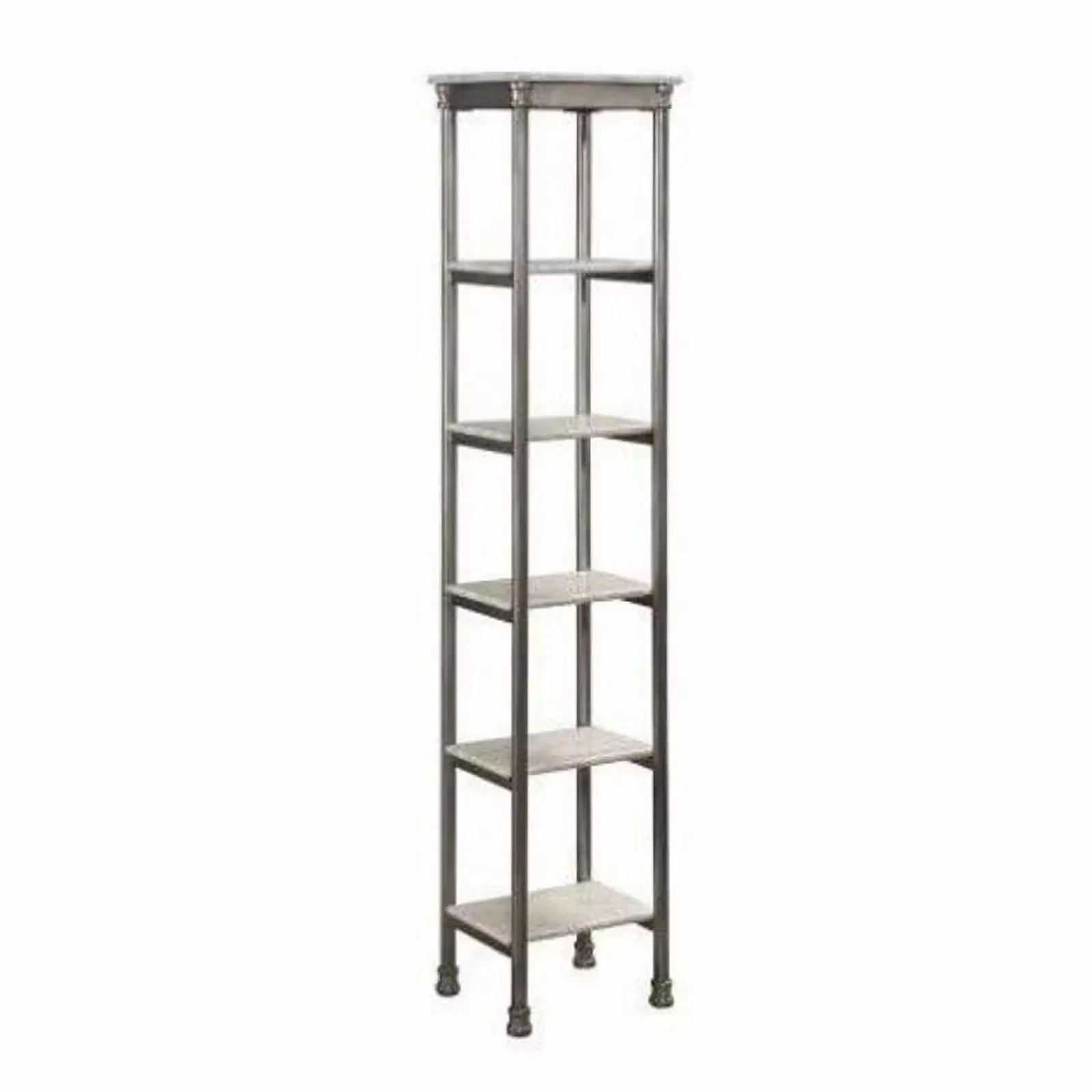 Atlin Designs 5 Shelf Tower Bookcase Gray and Marble Modern Home Decor