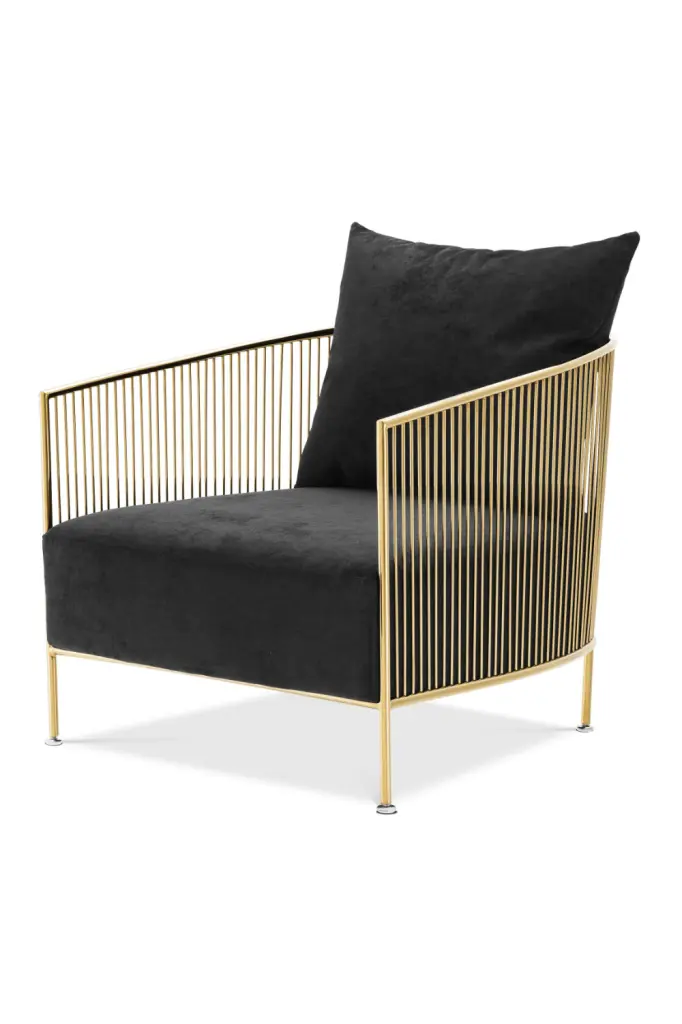 Black Velvet Wire Chair Eichholtz Knox Modern Dining Chair