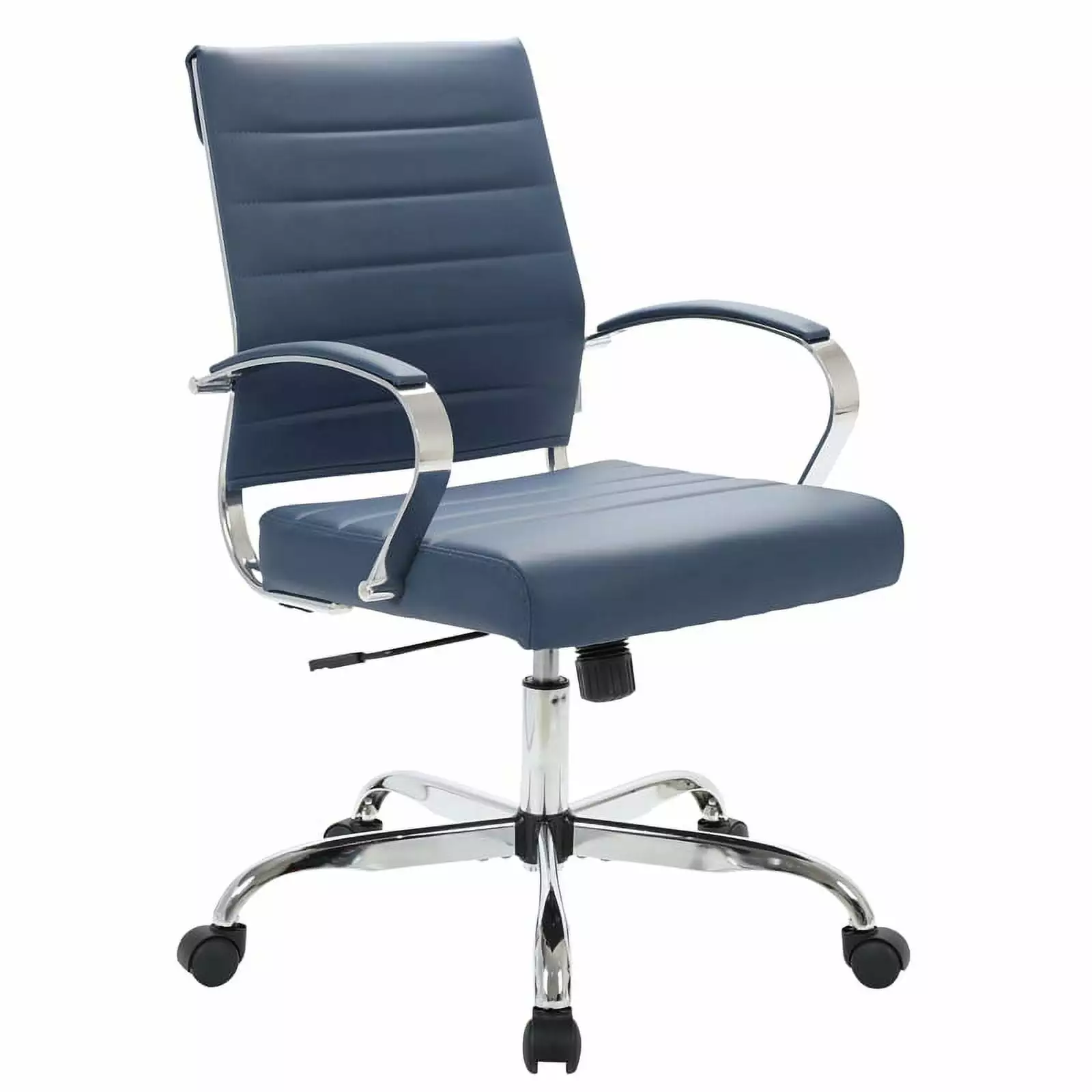 Scranton & Co Modern Leatherette Executive Swivel Office Chair Navy Blue