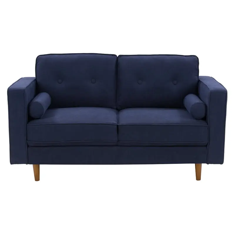 Atlin Designs Navy Blue Fabric Upholstered Modern Loveseat