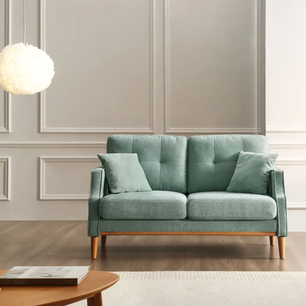 DeeHome Living Space Loveseat Waterproof Fabric and USB Charge Port Baby Blue