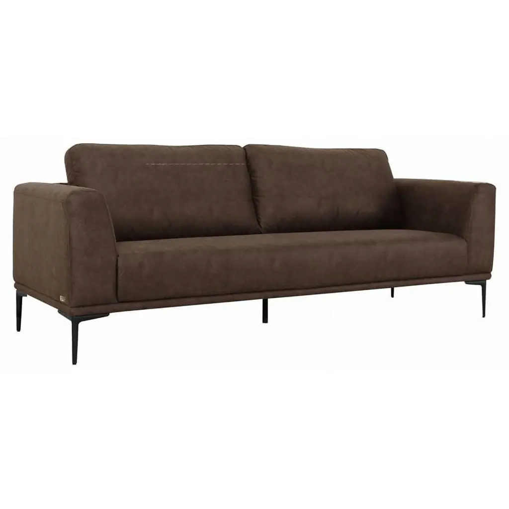 Divani Casa Jada Modern Fabric and Metal Upholstered Loveseat Brown
