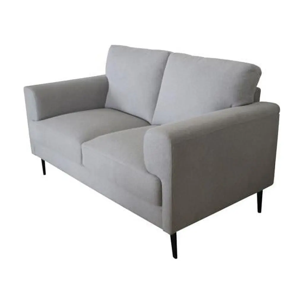61 x 35 x 35 Kyrene Loveseat Sofa Light Gray Linen Upholstered FurnOrama