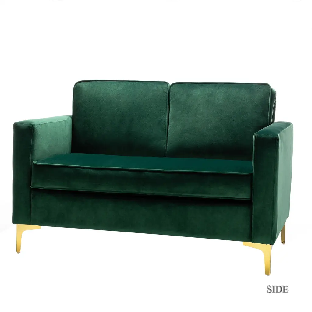 Mid Century Modern Button Tufted Velvet Loveseat Sofa Green Ghislaine