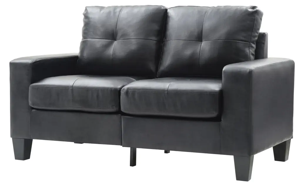 Modern Compact Velvet Loveseat Sofa Cushions and Pillows Living Room JINS & VICO