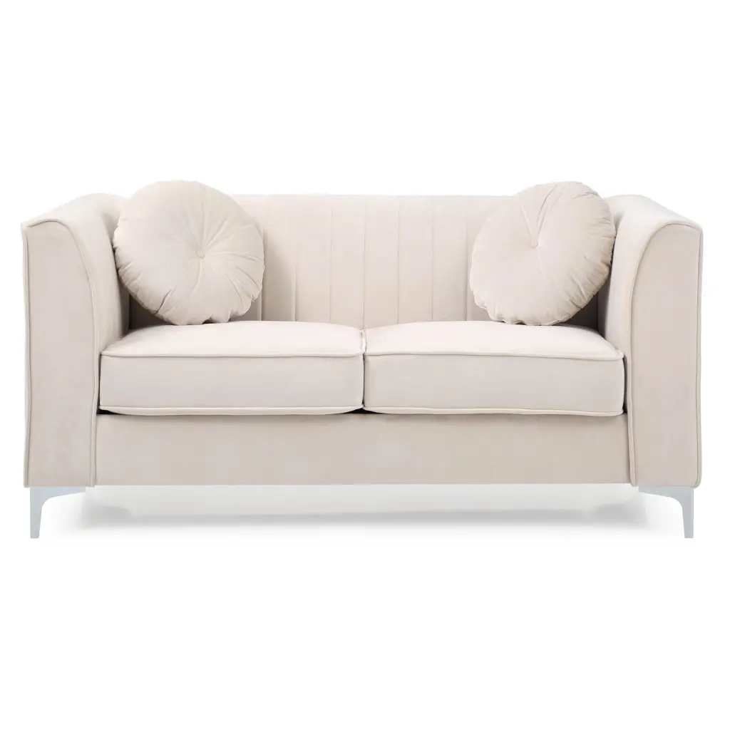 LYKE Home Ivory Loveseat Contemporary Living Spaces