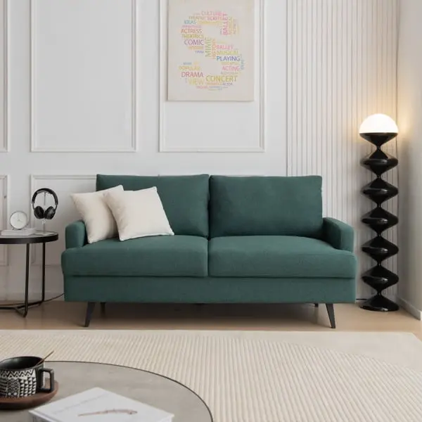 Miekor 64 W Fabric Upholstered Loveseat Metal Legs Living Room or Bedroom