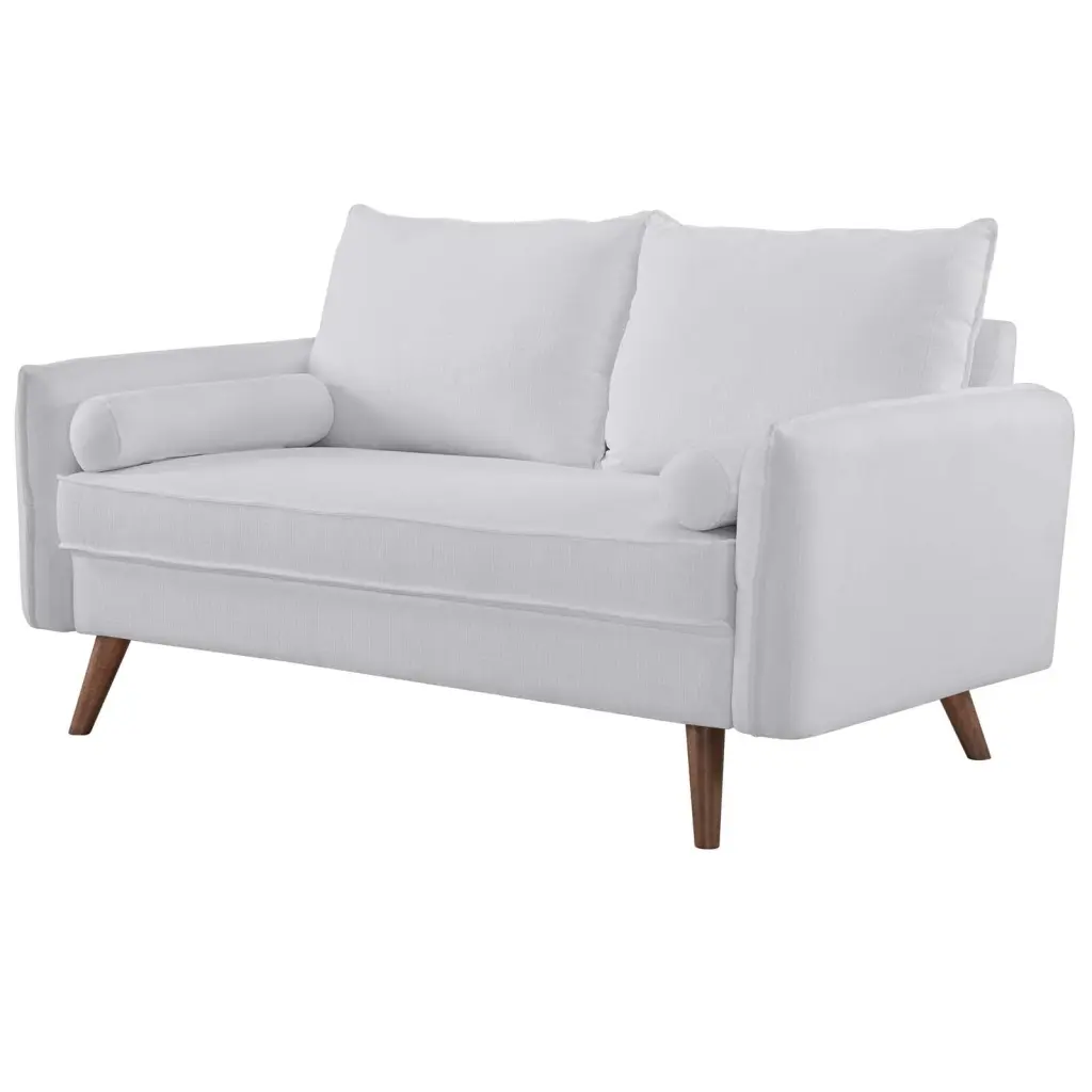 Mod Uptown Loveseat White - Sleek Modern Design Contemporary Spaces