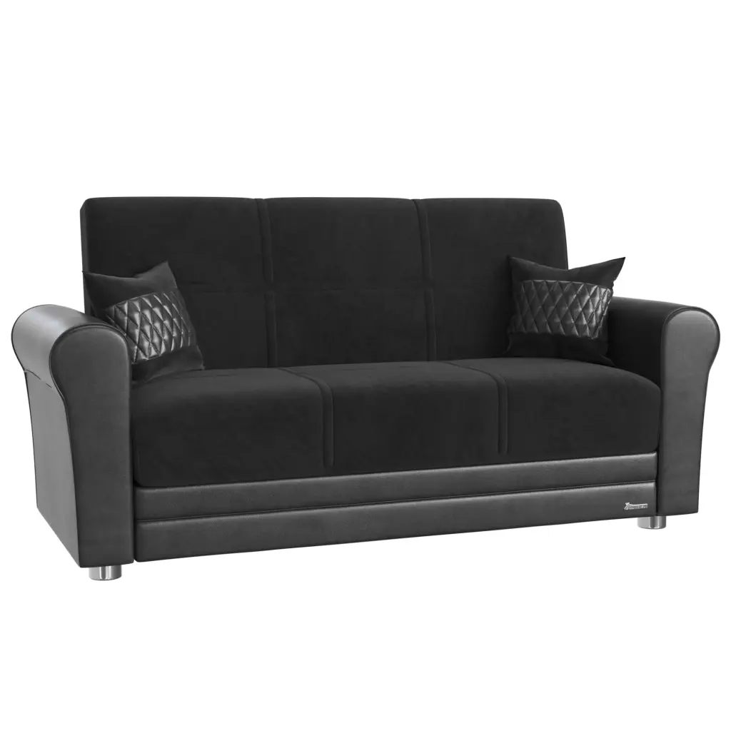 AVALON NEW LOVESEAT NANO BLACK - Sleek and Modern Any Room Ottomanson