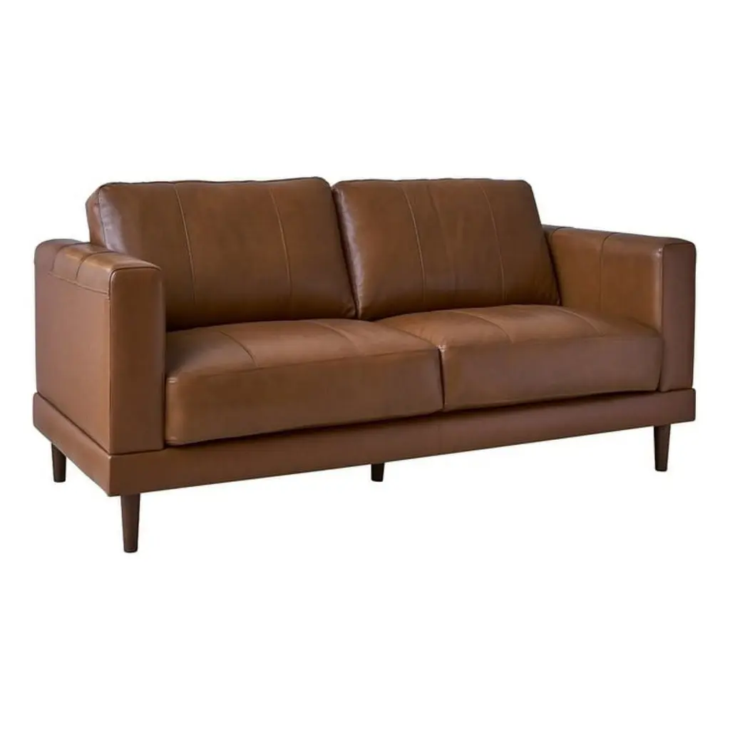 Pemberly Row Modern Hanson Fiero Tan Loveseat Contemporary Decor