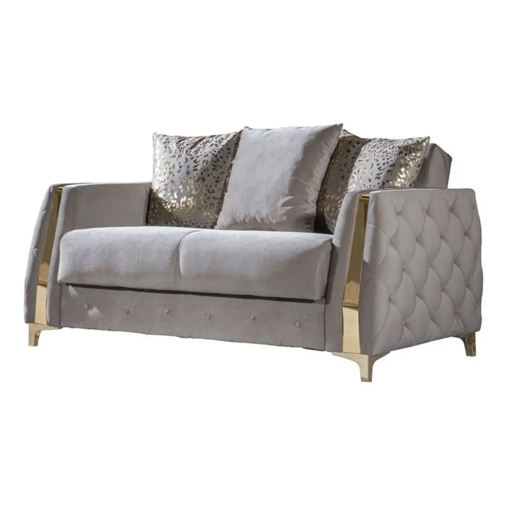 Pemberly Row Modern Loveseat Made Wood Under-seat Storage Taupe