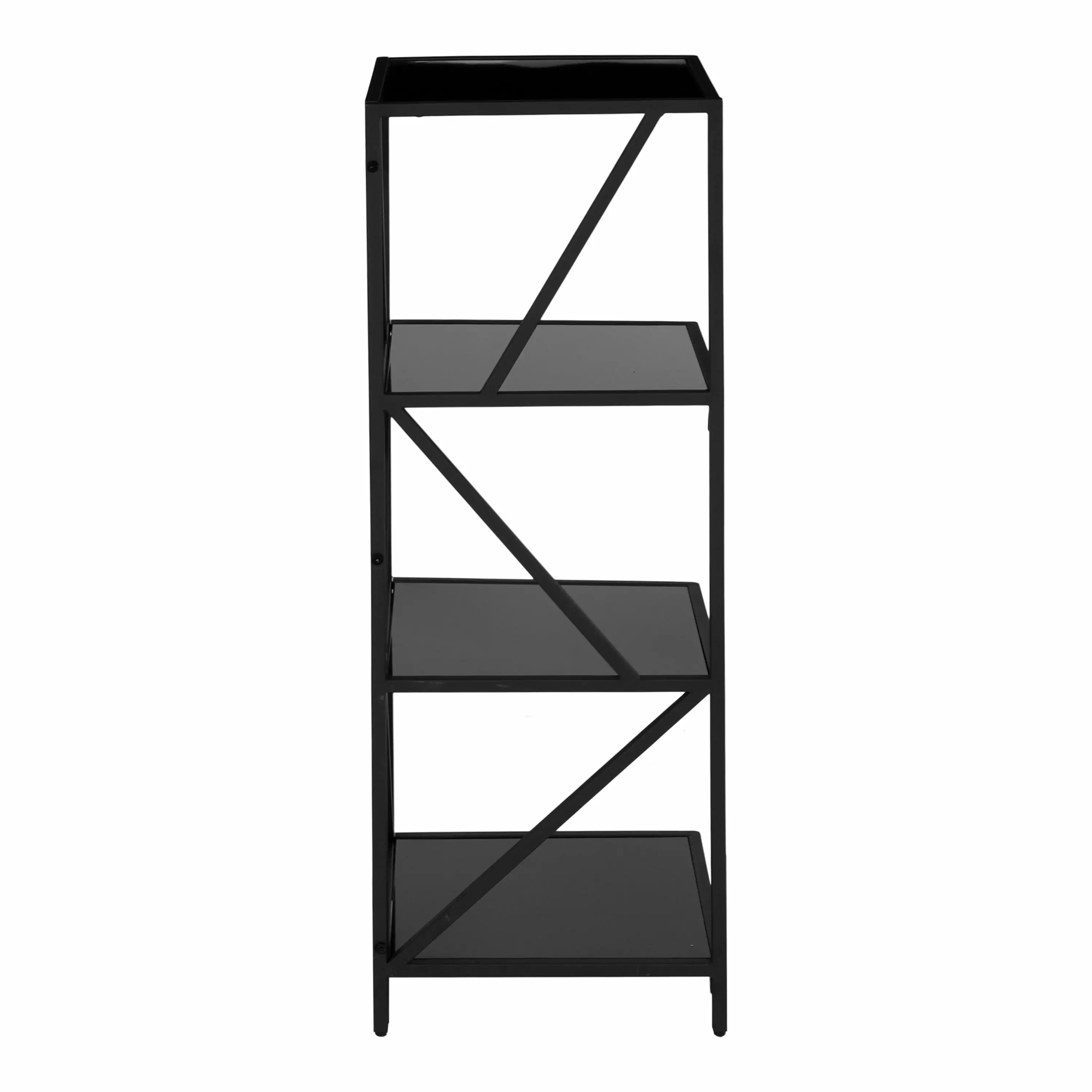 Furniture America Leeton Modern 3-Shelf Display Corner Black