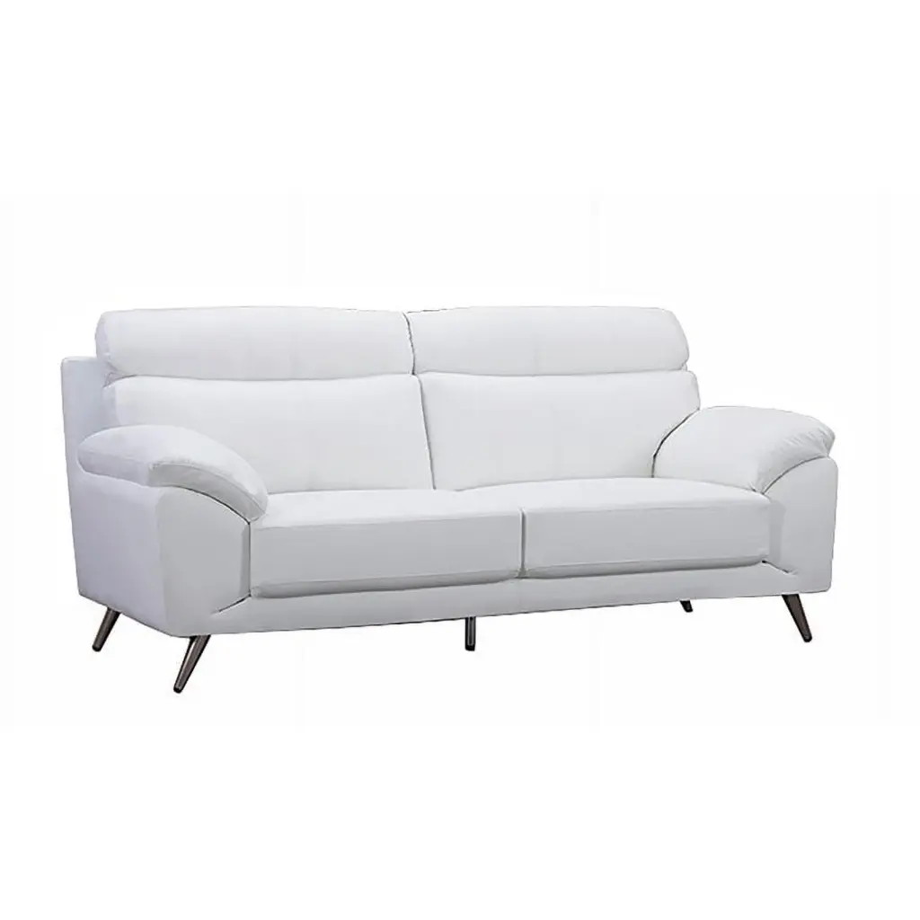 American Eagle Furniture Modern Leather Sofa White Contemporary Living Room Couch