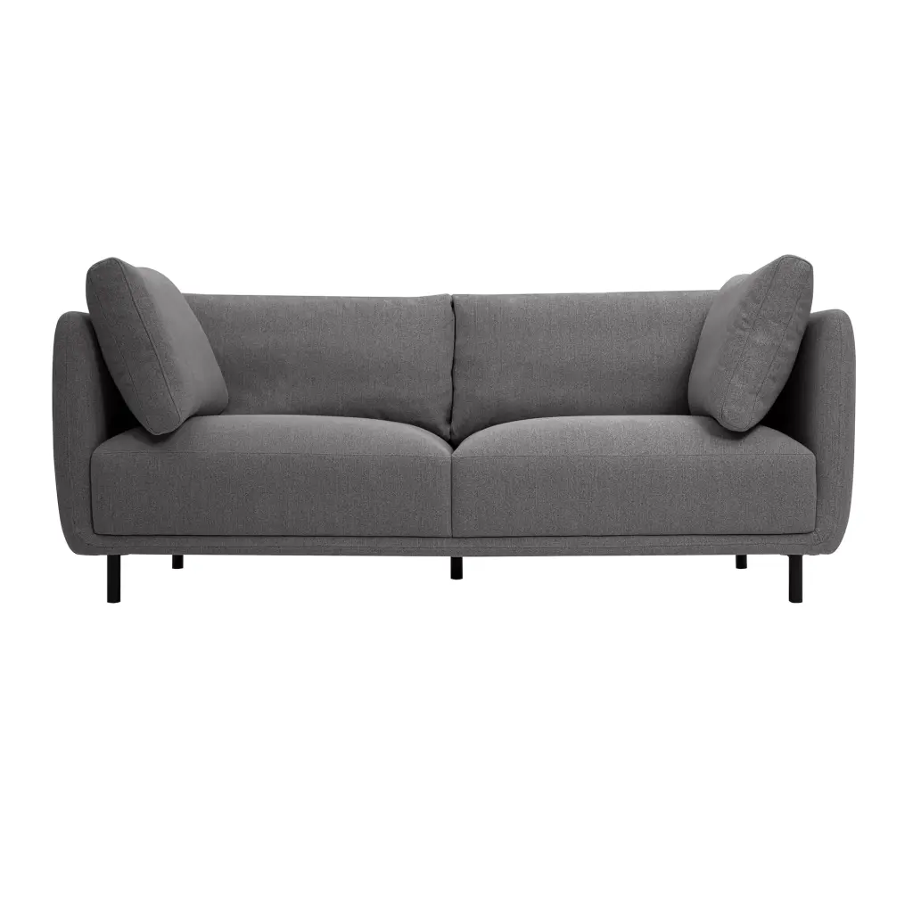 Armen Living Serenity 79 Fabric & Metal Sofa Gray and Black