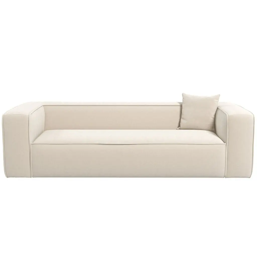 Bellevue Modern Boucle Fabric Sofa Ivory Contemporary Living Rooms Ashcroft