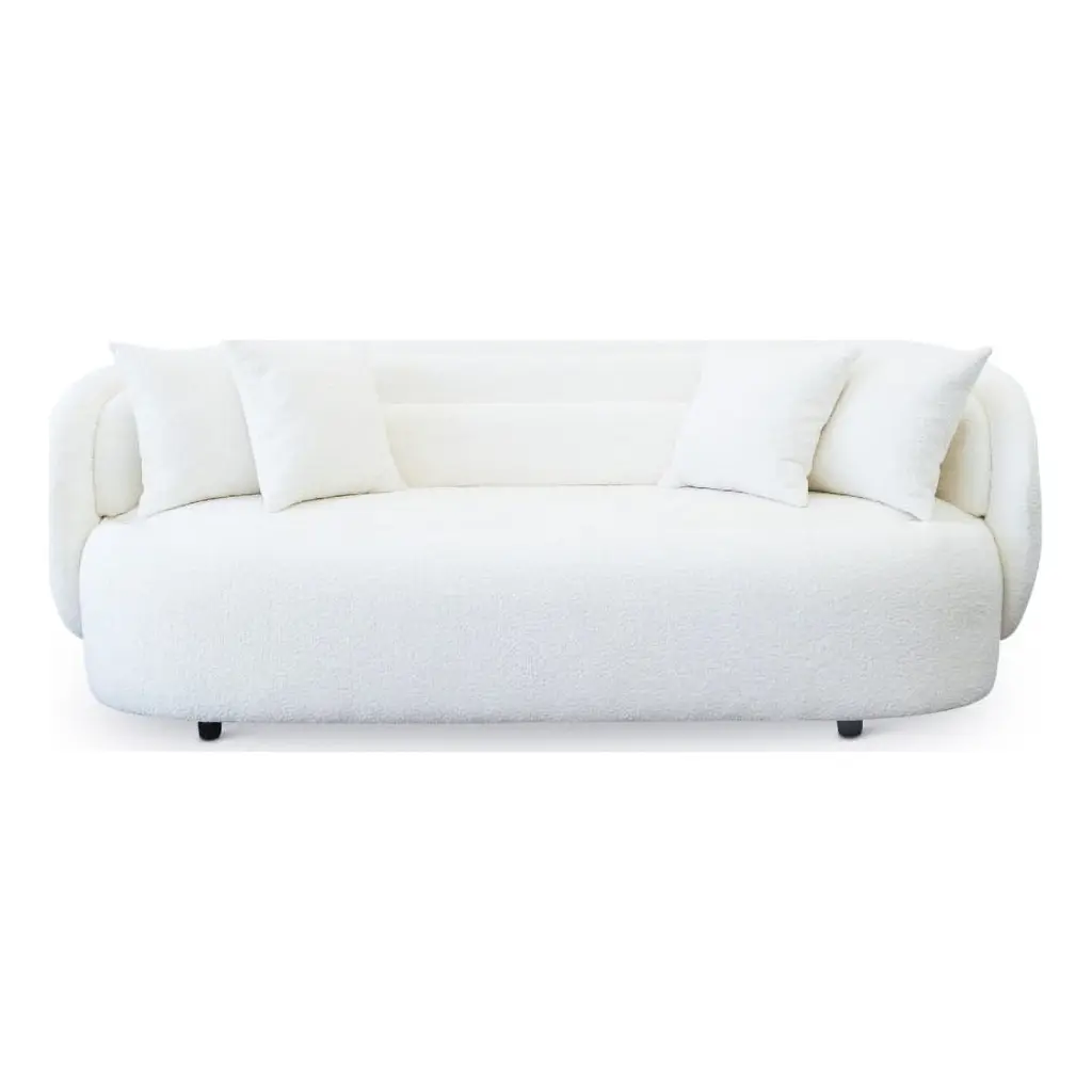 Royalton Living Room Modern Boucle Fabric Upholstered Sofa Ivory - Elegant Home Furniture Ashcroft