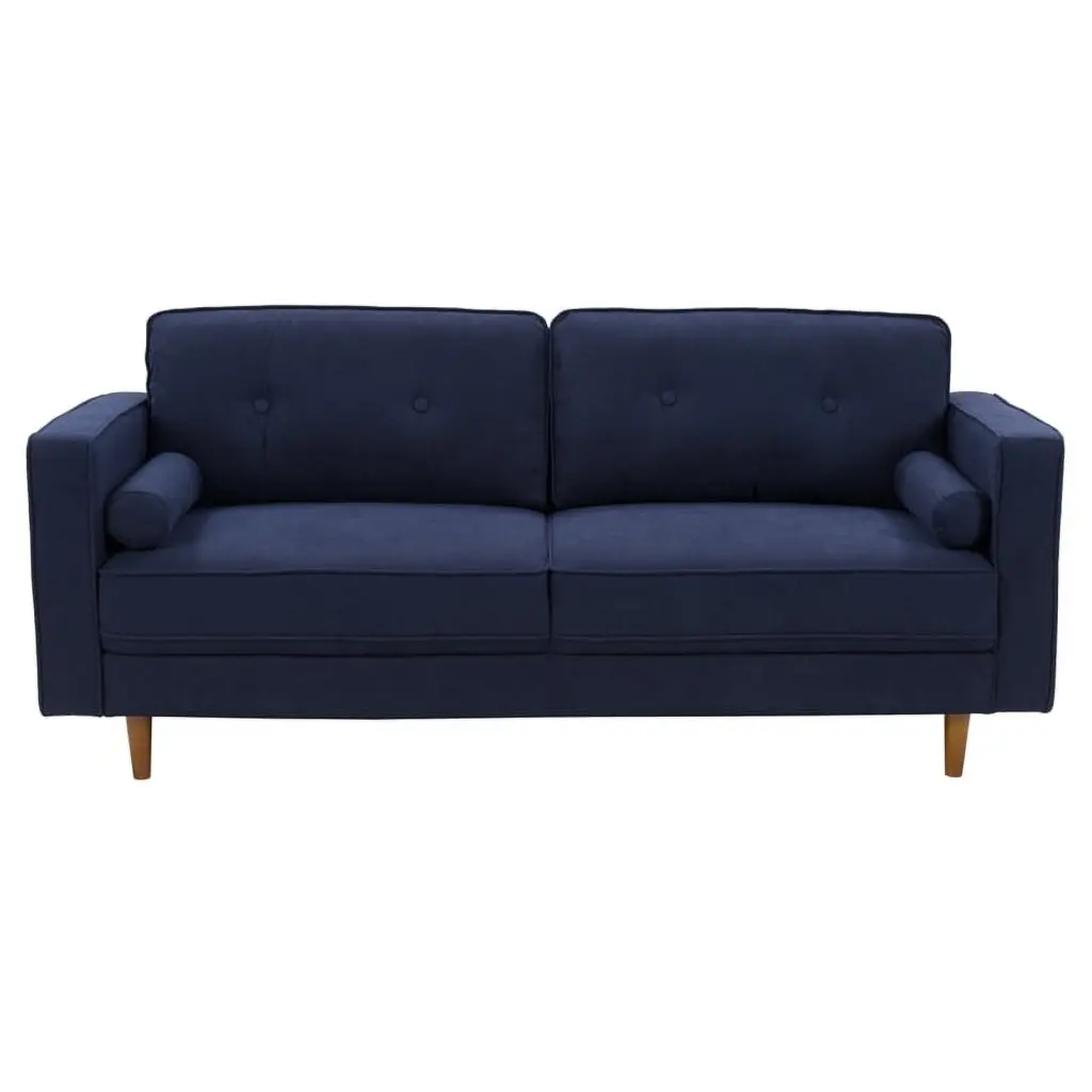 Atlin Designs Fabric Upholstered Modern Sofa Navy Blue