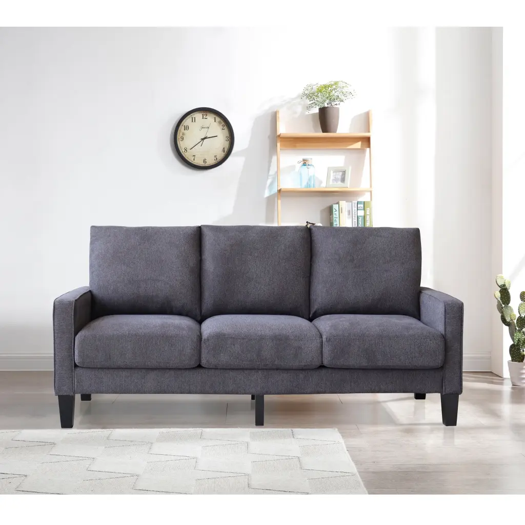 Modern Living Room Furniture Sofa Dark Grey Fabric CNCJ