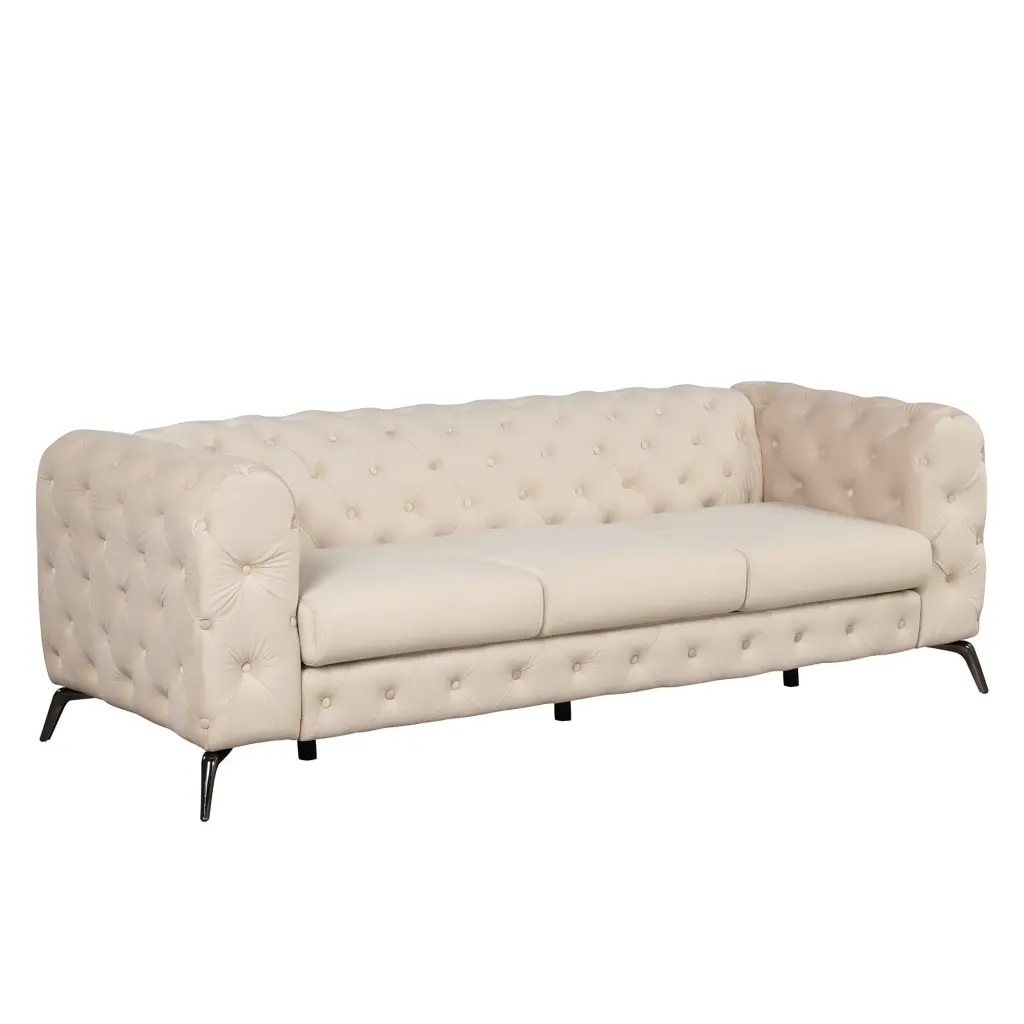 CoSoTower 85.5 Velvet Upholstered Sofa Button Tufted Back