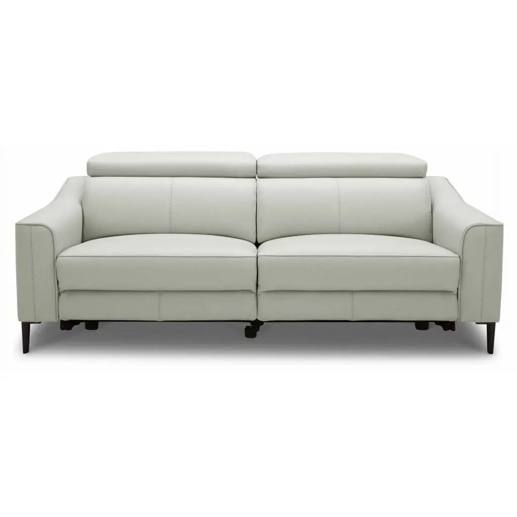 Divani Casa Eden Modern Metal and Leather Upholstered Sofa Gray