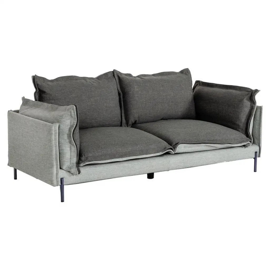 Divani Casa Mars Modern Fabric and Metal Upholstered Sofa Dark Gray